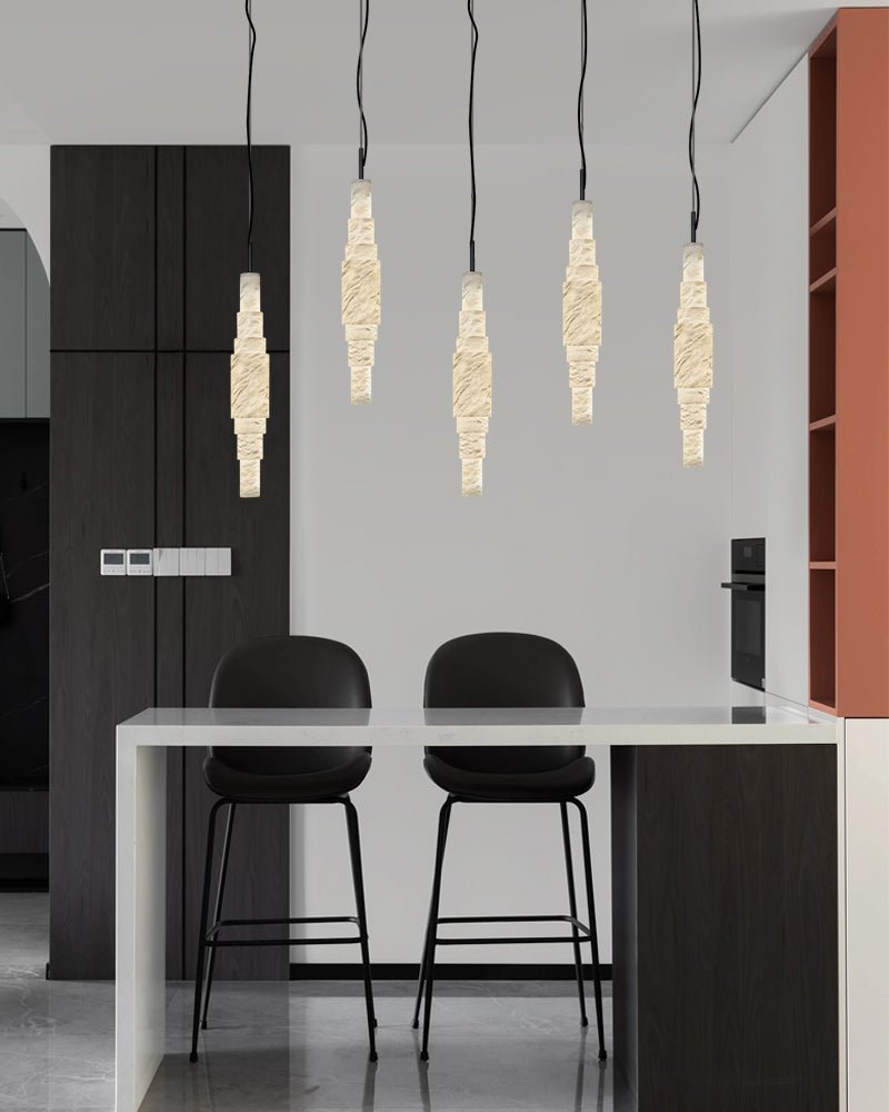 White Alabaster Cluster Pendant Lamp 3-lights for kitchen Island - 1-LightWhiteBlushlighting