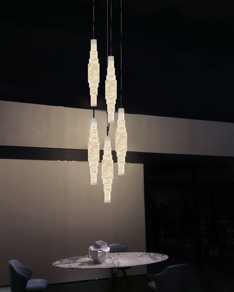 White Alabaster Cluster Pendant Lamp 3-lights for kitchen Island - 1-LightWhiteBlushlighting