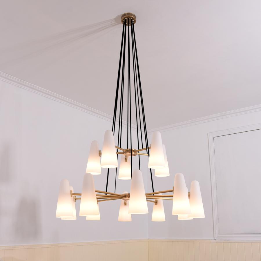 White Ceramics 2-Tier Round Chandelier 44",15-lights-Chandelier-Blushlighting-Blushlighting