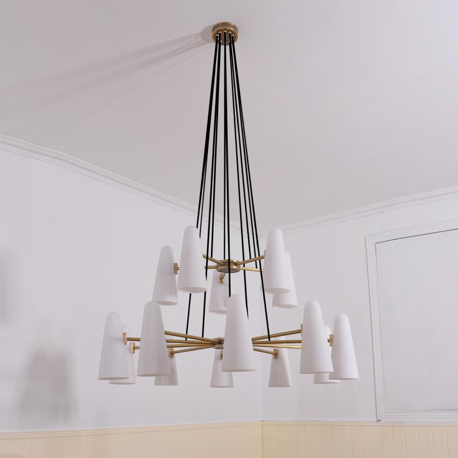 White Ceramics 2-Tier Round Chandelier 44",15-lights-Chandelier-Blushlighting-Blushlighting