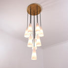 White Ceramics Round Chandelier 18" 10-light-Chandelier-Blushlighting-Blushlighting