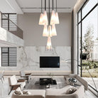 White Ceramics Round Chandelier 18" 10-light-Chandelier-Blushlighting-Blushlighting