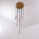 White Ceramics Round Chandelier 18" 10-light-Chandelier-Blushlighting-Blushlighting
