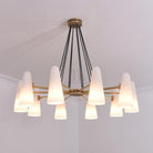 White Ceramics Round Chandelier 44", 10-lights-Chandelier-Blushlighting-Blushlighting