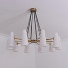 White Ceramics Round Chandelier 44", 10-lights-Chandelier-Blushlighting-Blushlighting