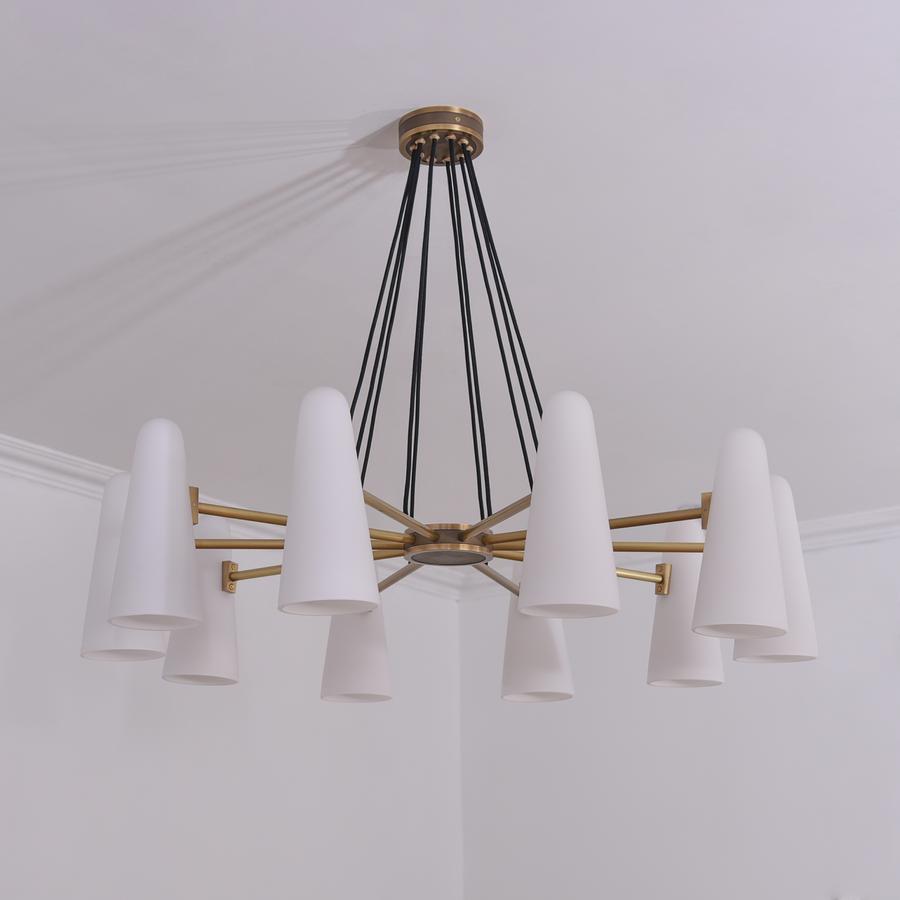 White Ceramics Round Chandelier 44", 10-lights-Chandelier-Blushlighting-Blushlighting