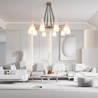 White Ceramics Round Chandelier 44", 10-lights-Chandelier-Blushlighting-Blushlighting