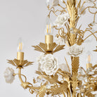 White Rose Crystal Chandelier - 6 lights ∅ 22.8″ x H 24.8″Gold & WhiteBlushlighting