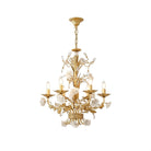 White Rose Crystal Chandelier - 6 lights ∅ 22.8″ x H 24.8″Gold & WhiteBlushlighting