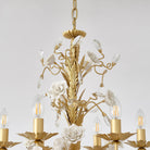 White Rose Crystal Chandelier - 6 lights ∅ 22.8″ x H 24.8″Gold & WhiteBlushlighting