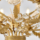 White Rose Crystal Chandelier - 6 lights ∅ 22.8″ x H 24.8″Gold & WhiteBlushlighting