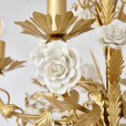 White Rose Crystal Chandelier - 6 lights ∅ 22.8″ x H 24.8″Gold & WhiteBlushlighting