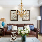 White Rose Crystal Chandelier - 6 lights ∅ 22.8″ x H 24.8″Gold & WhiteBlushlighting