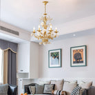 White Rose Crystal Chandelier - 6 lights ∅ 22.8″ x H 24.8″Gold & WhiteBlushlighting