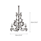 White Rose Crystal Chandelier - 6 lights ∅ 22.8″ x H 24.8″Gold & WhiteBlushlighting