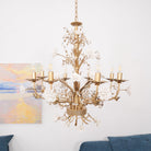 White Rose Crystal Chandelier - 6 lights ∅ 22.8″ x H 24.8″Gold & WhiteBlushlighting