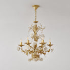 White Rose Crystal Chandelier - 6 lights ∅ 22.8″ x H 24.8″Gold & WhiteBlushlighting