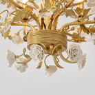 White Rose Crystal Chandelier - 6 lights ∅ 22.8″ x H 24.8″Gold & WhiteBlushlighting
