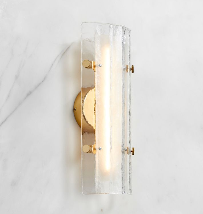 Womter 16" LED Clear Fluted Glass Wall Sconce