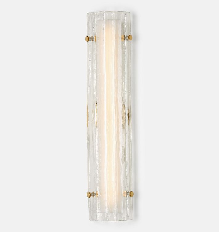 Womter 28" LED Clear Fluted Glass Wall Sconce