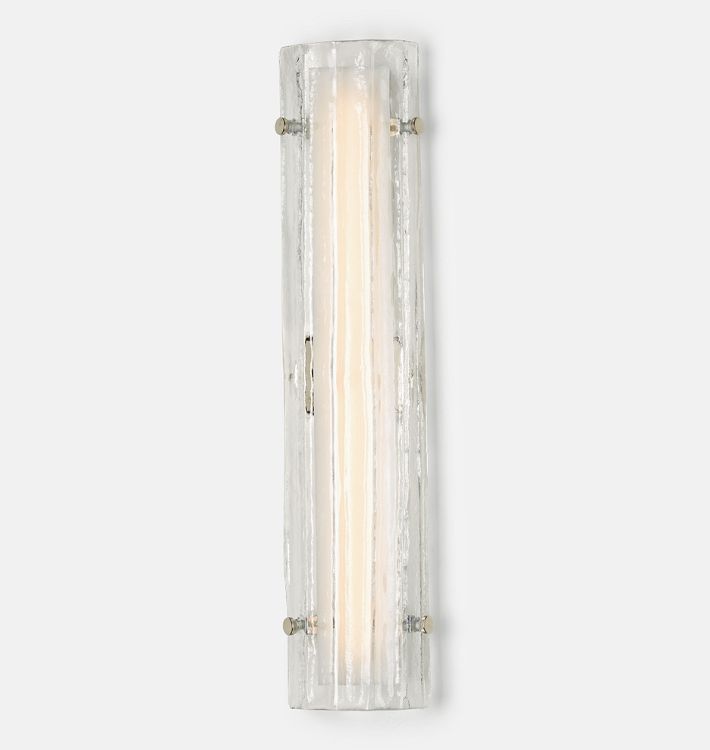 Womter 28" LED Clear Fluted Glass Wall Sconce