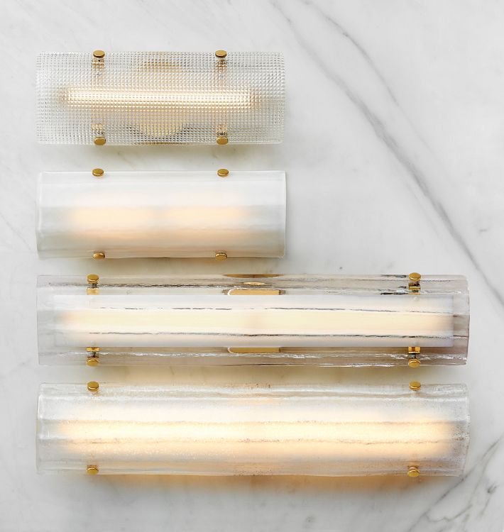 Womter 28" LED Clear Fluted Glass Wall Sconce