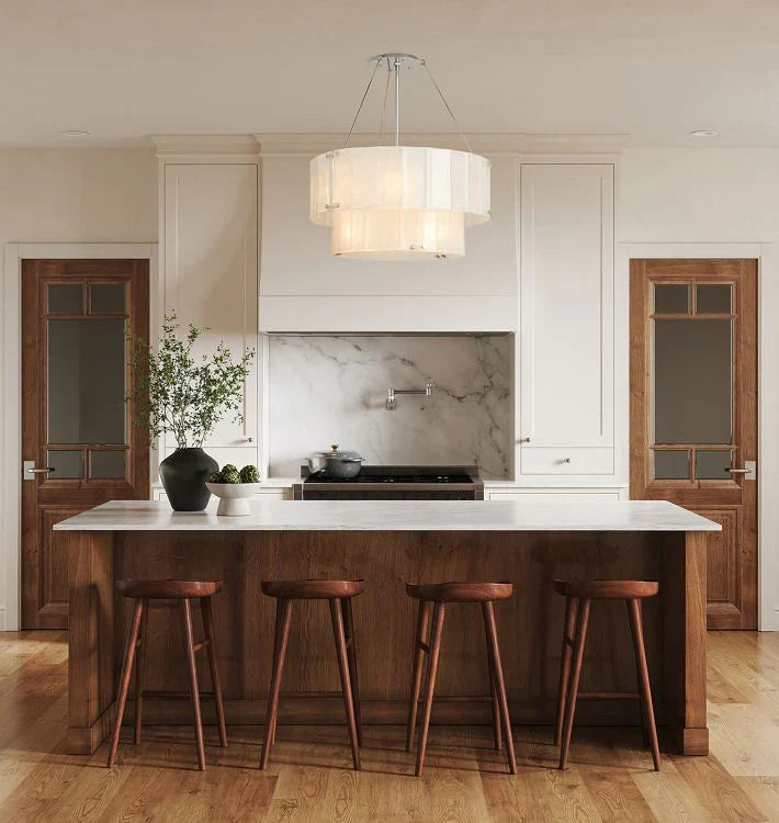 Willamette Glass Round Chandelier 2-Tier 32''-Blushlighting