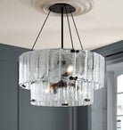 Willamette Glass Round Chandelier 2-Tier 32''-Blushlighting