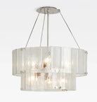 Willamette Glass Round Chandelier 2-Tier 32''-Nickel-Clear-Blushlighting