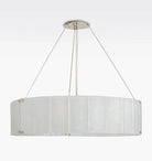 Willamette Glass Round Chandelier 48''-Nickel-Pearl White-Blushlighting