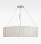 Willamette Glass Round Chandelier 48''-Nickel-White-Blushlighting