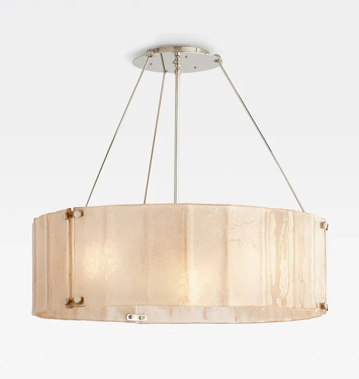 Willamette Glass Round Chandelier 48''-Nickel-Champagne-Blushlighting