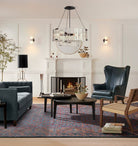 Willamette Glass Round Chandelier 48''-Bronze-Clear-Blushlighting