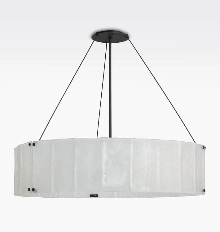 Willamette Glass Round Chandelier 48''-Bronze-Pearl White-Blushlighting