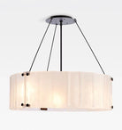 Willamette Glass Round Chandelier 48''-Bronze-White-Blushlighting