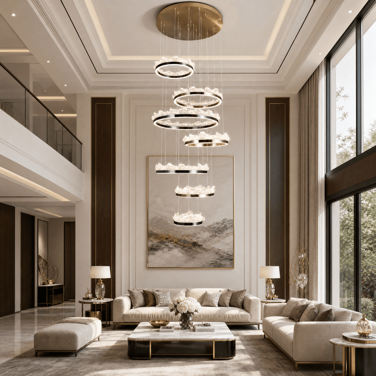 Wind & Wave Modern Sculptural Ring Chandelier - Blushlighting