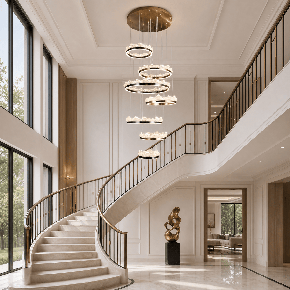 Wind & Wave Modern Sculptural Ring Chandelier - Blushlighting