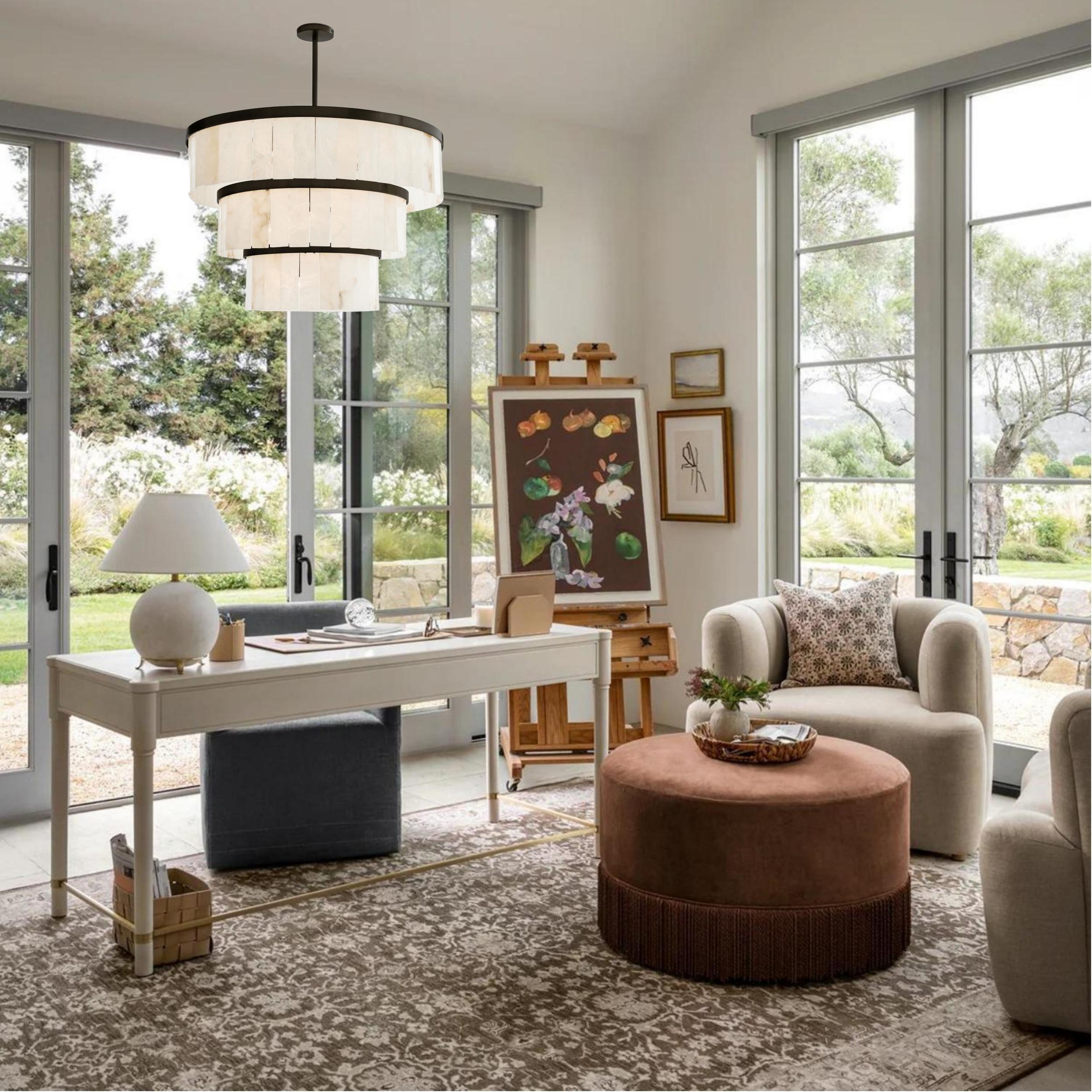 Windham Alabaster 3 Tier Chandelier-chandelier-Blushlighting