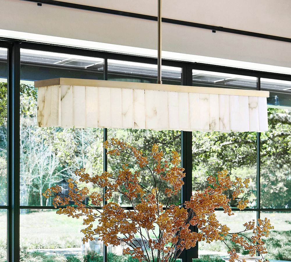 Windham Alabaster Linear Chandelier (49") - BronzeBlushlighting