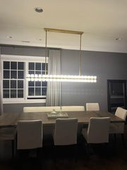 Dante Crystal Linear Chandelier 54", 72" Over Dining Table, Dining Room