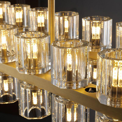 Arcachen Crystal Rectangular Chandelier 54"