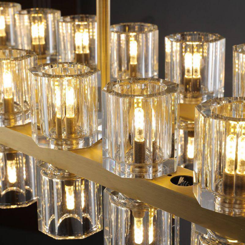Arcachen Crystal Rectangular Chandelier 54"