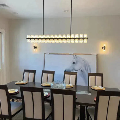 Arcachen Crystal Rectangular Chandelier 54"