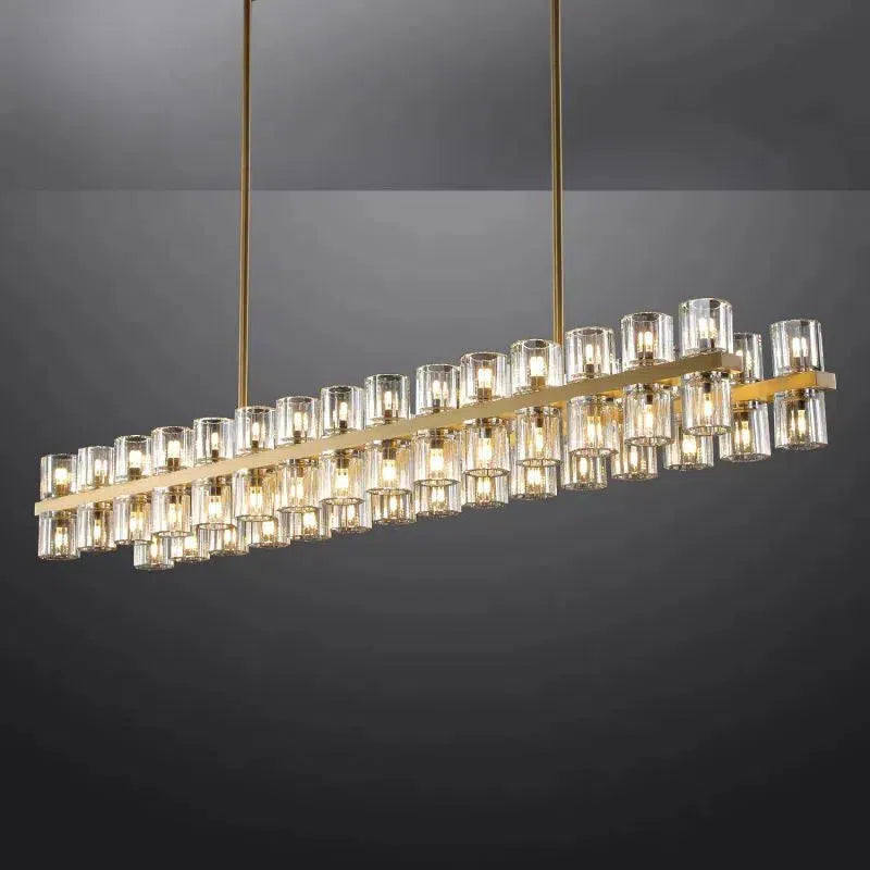Arcachen Crystal Rectangular Chandelier 54"