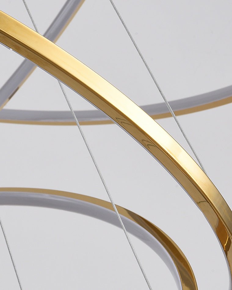 WOMO Large Tiered Ring LED Foyer Chandelier-WM2160 - 4 RingsGoldenWarm White & No dimmableBlushlighting