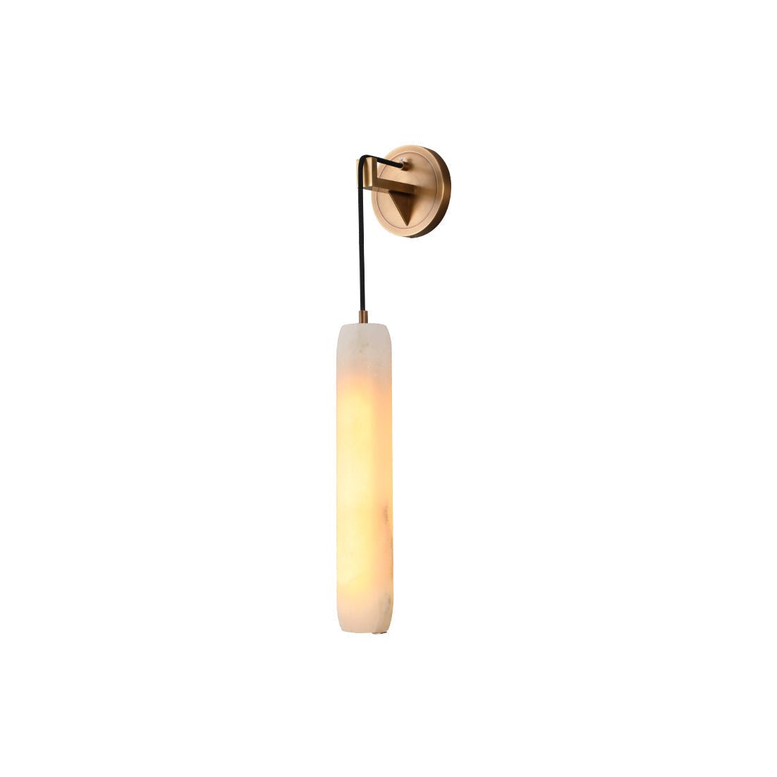 Wrenna Alabaster Flute Wall Lamp - D 7cm x H 38cm / ∅ 2.8″ x H 15″Brass＆White1 pieceBlushlighting