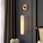 Wrenna Alabaster Flute Wall Lamp - D 7cm x H 38cm / ∅ 2.8″ x H 15″Brass＆White1 pieceBlushlighting