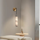Wrenna Alabaster Flute Wall Lamp - D 7cm x H 38cm / ∅ 2.8″ x H 15″Brass＆White1 pieceBlushlighting