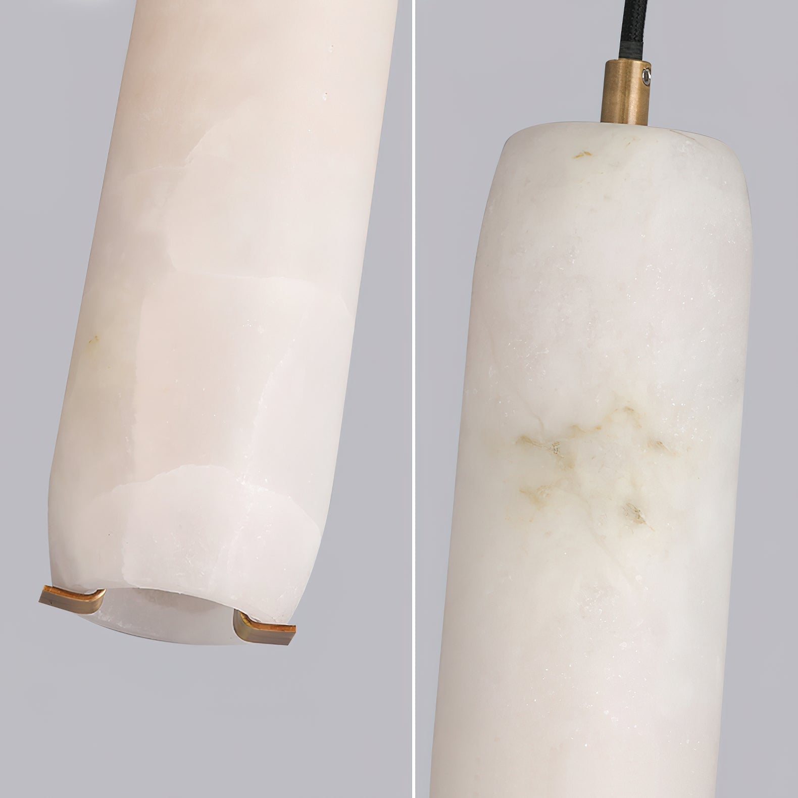 Wrenna Alabaster Flute Wall Lamp - D 7cm x H 38cm / ∅ 2.8″ x H 15″Brass＆White1 pieceBlushlighting