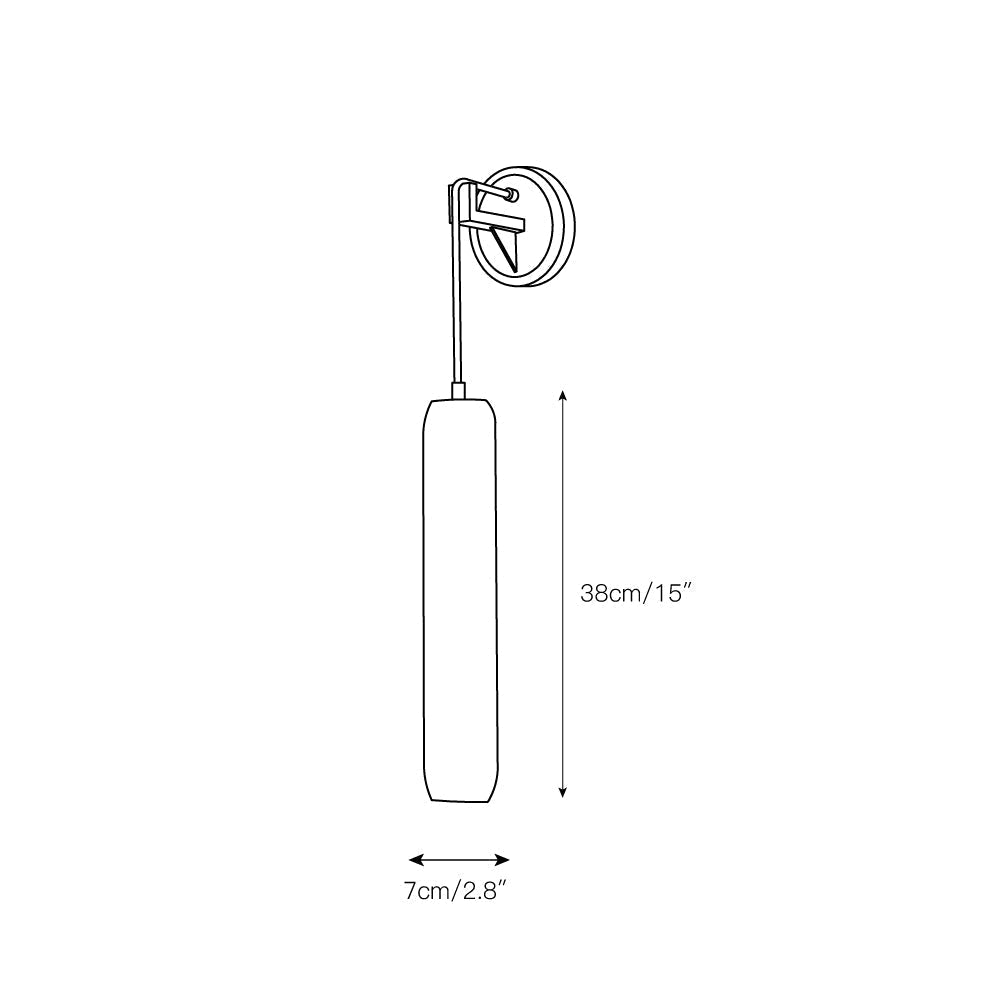 Wrenna Alabaster Flute Wall Lamp - D 7cm x H 38cm / ∅ 2.8″ x H 15″Brass＆White1 pieceBlushlighting